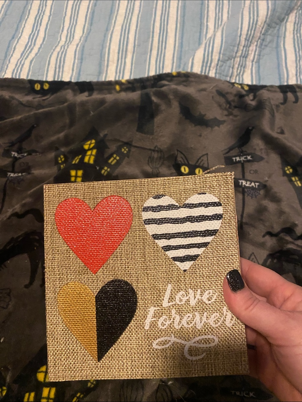 Hallmark Burlap Hearts Wall Art - Red, White, Black, Gold